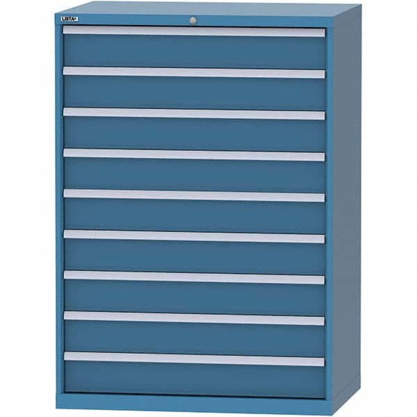 LISTA - 9 Drawer, 99 Compartment Bright Blue Steel Modular Storage Cabinet - Eagle Tool & Supply
