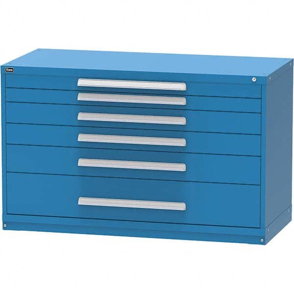 Vidmar - 6 Drawer, 45 Compartment Bright Blue Steel Modular Storage Cabinet - Eagle Tool & Supply