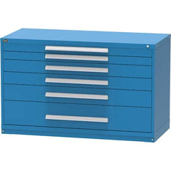 Vidmar - 6 Drawer, 45 Compartment Bright Blue Steel Modular Storage Cabinet - Eagle Tool & Supply