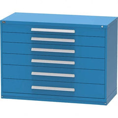 Vidmar - 6 Drawer, 45 Compartment Bright Blue Steel Modular Storage Cabinet - Eagle Tool & Supply