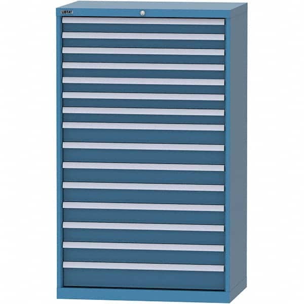 LISTA - 15 Drawer, 84 Compartment Bright Blue Steel Modular Storage Cabinet - Eagle Tool & Supply