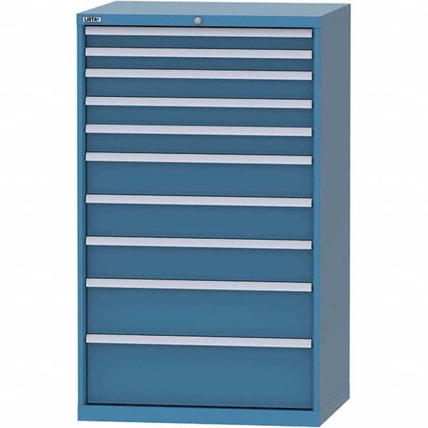 LISTA - 10 Drawer, 84 Compartment Bright Blue Steel Modular Storage Cabinet - Eagle Tool & Supply