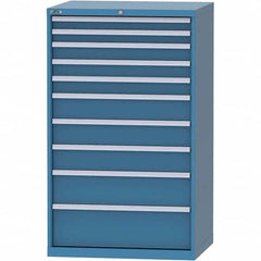 LISTA - 10 Drawer, 84 Compartment Bright Blue Steel Modular Storage Cabinet - Eagle Tool & Supply