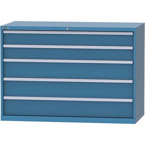 LISTA - 5 Drawer, 84 Compartment Bright Blue Steel Modular Storage Cabinet - Eagle Tool & Supply