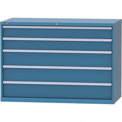 LISTA - 5 Drawer, 84 Compartment Bright Blue Steel Modular Storage Cabinet - Eagle Tool & Supply