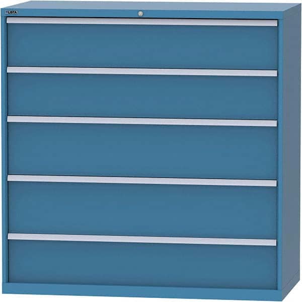 LISTA - 5 Drawer, 84 Compartment Bright Blue Steel Modular Storage Cabinet - Eagle Tool & Supply