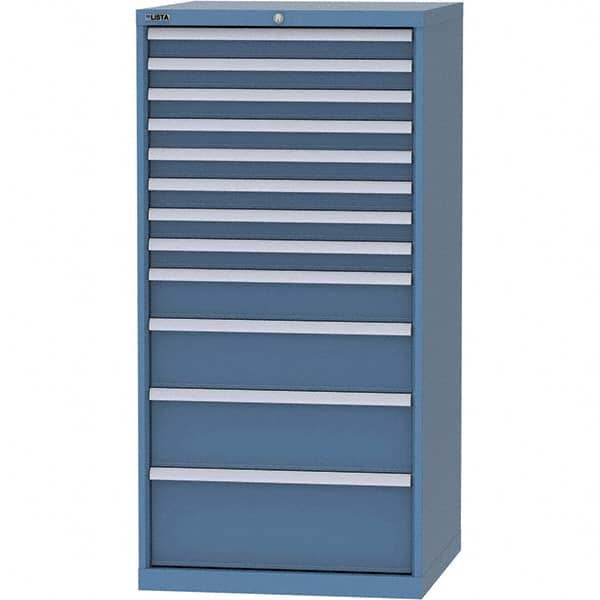 LISTA - 12 Drawer, 124 Compartment Bright Blue Steel Modular Storage Cabinet - Eagle Tool & Supply