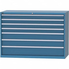 LISTA - 7 Drawer, 84 Compartment Bright Blue Steel Modular Storage Cabinet - Eagle Tool & Supply