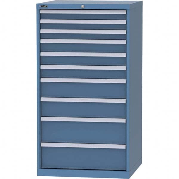 LISTA - 10 Drawer, 45 Compartment Bright Blue Steel Modular Storage Cabinet - Eagle Tool & Supply
