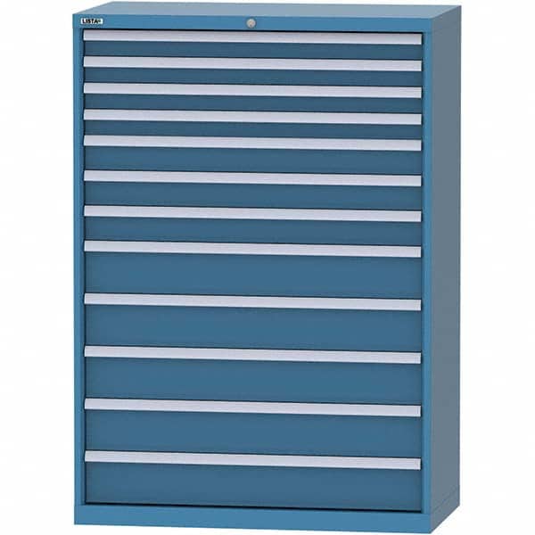 LISTA - 12 Drawer, 84 Compartment Bright Blue Steel Modular Storage Cabinet - Eagle Tool & Supply