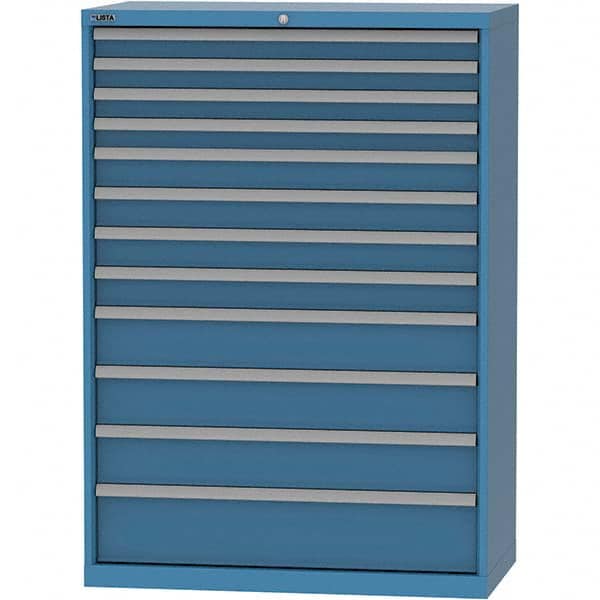 LISTA - 12 Drawer, 84 Compartment Bright Blue Steel Modular Storage Cabinet - Eagle Tool & Supply