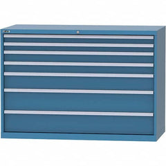 LISTA - 7 Drawer, 84 Compartment Bright Blue Steel Modular Storage Cabinet - Eagle Tool & Supply