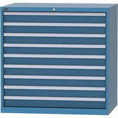 LISTA - 9 Drawer, 99 Compartment Bright Blue Steel Modular Storage Cabinet - Eagle Tool & Supply