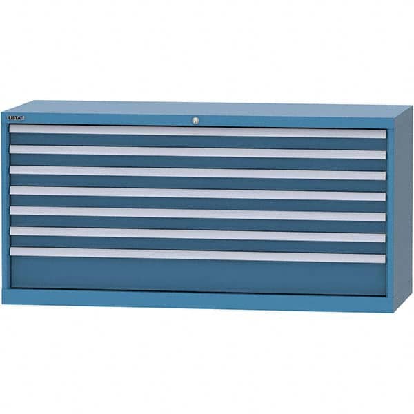 LISTA - 7 Drawer, 84 Compartment Bright Blue Steel Modular Storage Cabinet - Eagle Tool & Supply