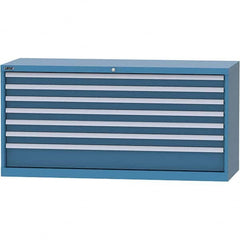 LISTA - 7 Drawer, 84 Compartment Bright Blue Steel Modular Storage Cabinet - Eagle Tool & Supply
