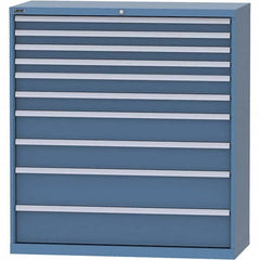 LISTA - 10 Drawer, 99 Compartment Bright Blue Steel Modular Storage Cabinet - Eagle Tool & Supply