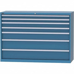 LISTA - 7 Drawer, 84 Compartment Bright Blue Steel Modular Storage Cabinet - Eagle Tool & Supply
