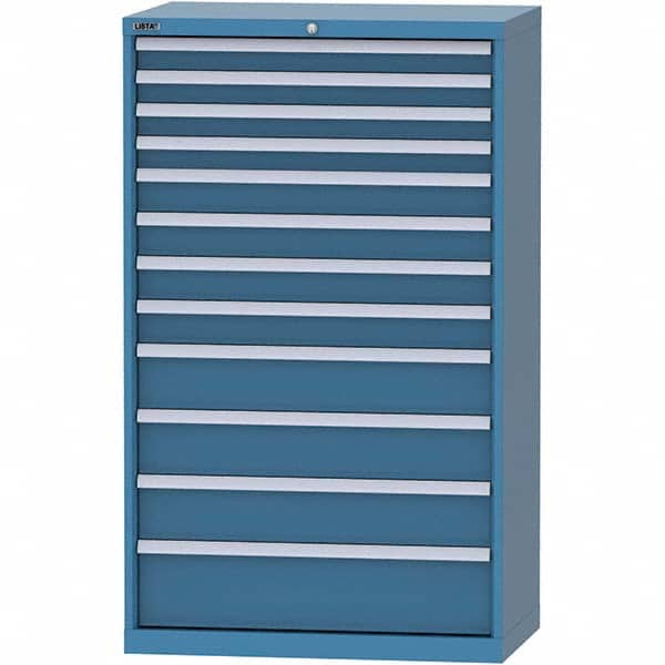 LISTA - 12 Drawer, 84 Compartment Bright Blue Steel Modular Storage Cabinet - Eagle Tool & Supply