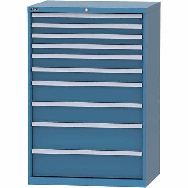 LISTA - 10 Drawer, 84 Compartment Bright Blue Steel Modular Storage Cabinet - Eagle Tool & Supply