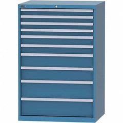 LISTA - 10 Drawer, 84 Compartment Bright Blue Steel Modular Storage Cabinet - Eagle Tool & Supply