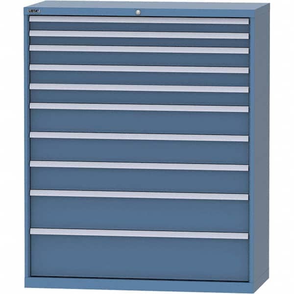 LISTA - 10 Drawer, 99 Compartment Bright Blue Steel Modular Storage Cabinet - Eagle Tool & Supply