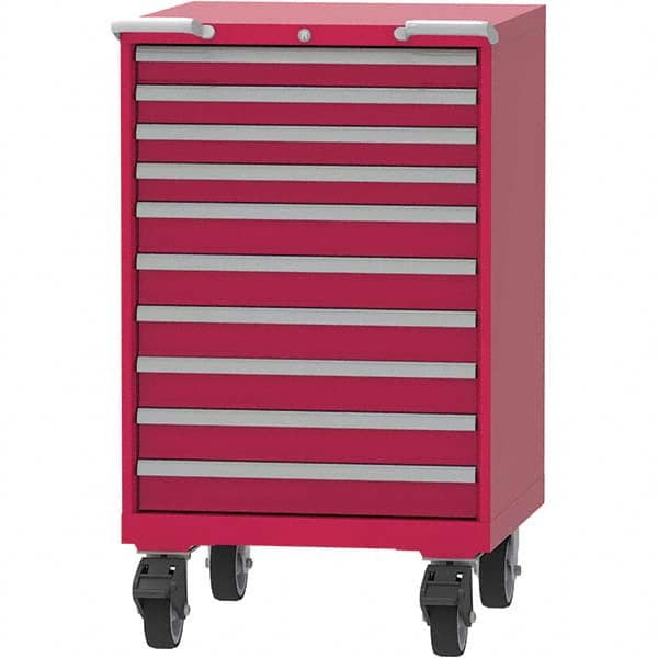 LISTA - 10 Drawer, 45 Compartment Red Steel Modular Storage Cabinet - Eagle Tool & Supply