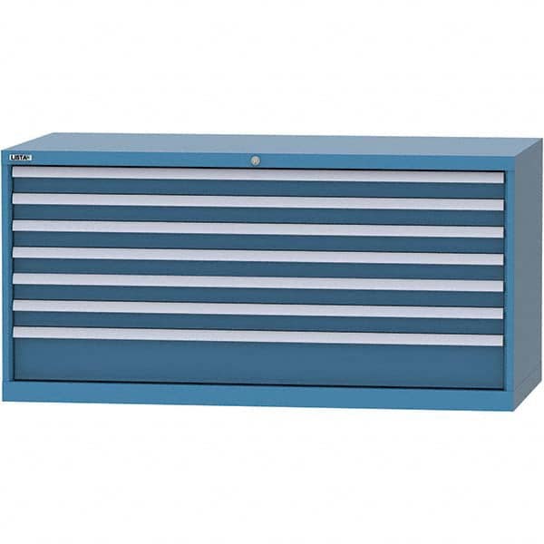 LISTA - 7 Drawer, 84 Compartment Bright Blue Steel Modular Storage Cabinet - Eagle Tool & Supply