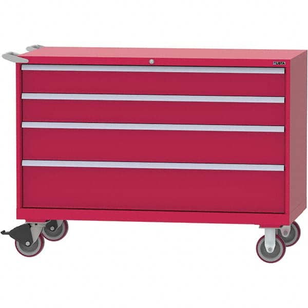 LISTA - 4 Drawer, 84 Compartment Red Steel Modular Storage Cabinet - Eagle Tool & Supply