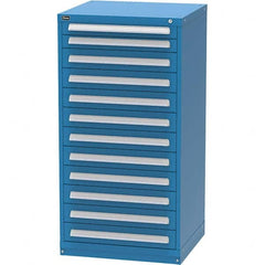 Vidmar - 12 Drawer, 344 Compartment Bright Blue Steel Modular Storage Cabinet - Eagle Tool & Supply