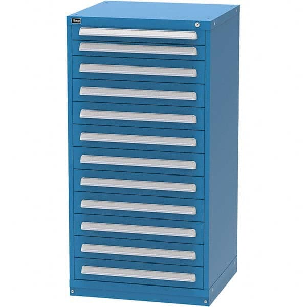 Vidmar - 12 Drawer Bright Blue Steel Modular Storage Cabinet - Eagle Tool & Supply