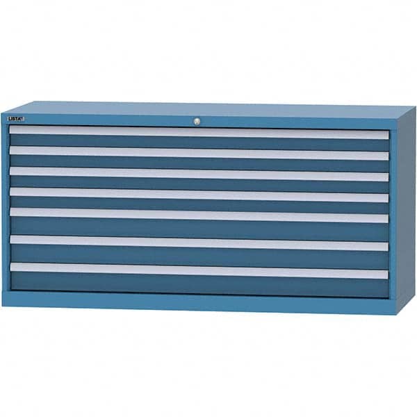 LISTA - 7 Drawer, 84 Compartment Bright Blue Steel Modular Storage Cabinet - Eagle Tool & Supply