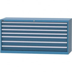 LISTA - 7 Drawer, 84 Compartment Bright Blue Steel Modular Storage Cabinet - Eagle Tool & Supply
