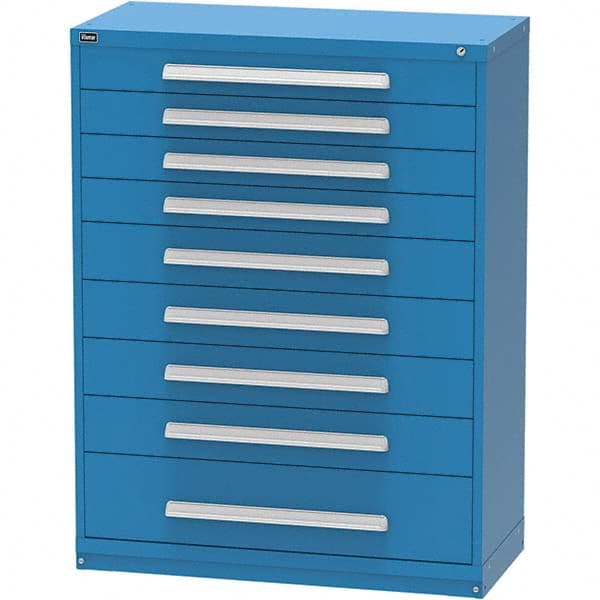 Vidmar - 9 Drawer, 45 Compartment Bright Blue Steel Modular Storage Cabinet - Eagle Tool & Supply