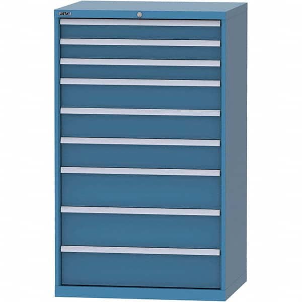 LISTA - 9 Drawer, 84 Compartment Bright Blue Steel Modular Storage Cabinet - Eagle Tool & Supply