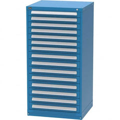 Vidmar - 15 Drawer Bright Blue Steel Modular Storage Cabinet - Eagle Tool & Supply
