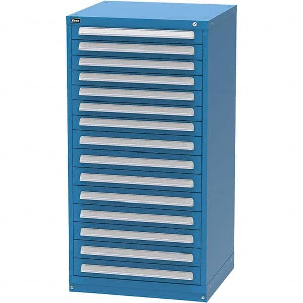 Vidmar - 15 Drawer, 344 Compartment Bright Blue Steel Modular Storage Cabinet - Eagle Tool & Supply