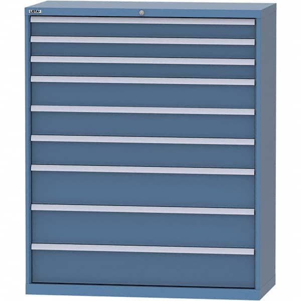 LISTA - 9 Drawer, 99 Compartment Bright Blue Steel Modular Storage Cabinet - Eagle Tool & Supply