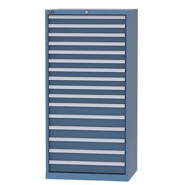 LISTA - 15 Drawer, 93 Compartment Bright Blue Steel Modular Storage Cabinet - Eagle Tool & Supply