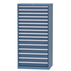 LISTA - 15 Drawer, 93 Compartment Bright Blue Steel Modular Storage Cabinet - Eagle Tool & Supply