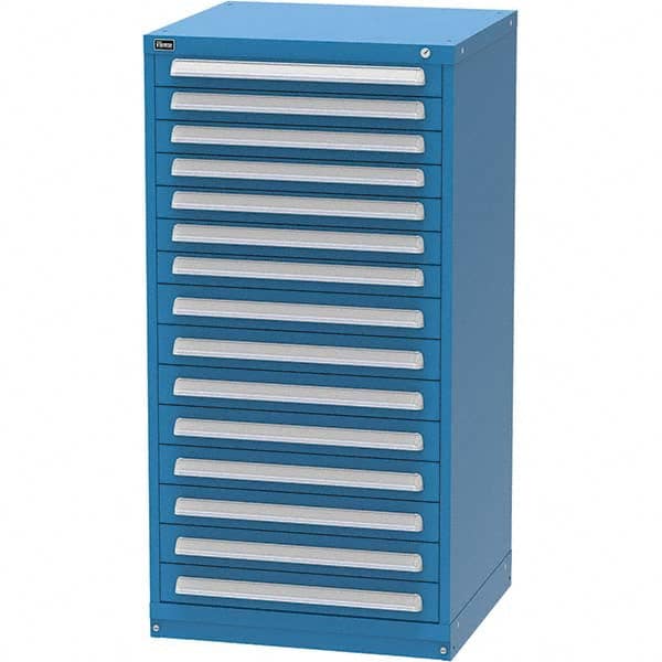Vidmar - 15 Drawer, 124 Compartment Bright Blue Steel Modular Storage Cabinet - Eagle Tool & Supply