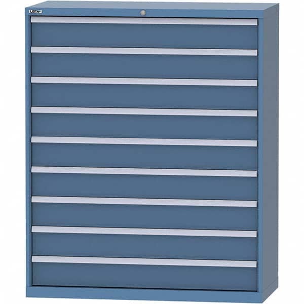 LISTA - 9 Drawer, 99 Compartment Bright Blue Steel Modular Storage Cabinet - Eagle Tool & Supply