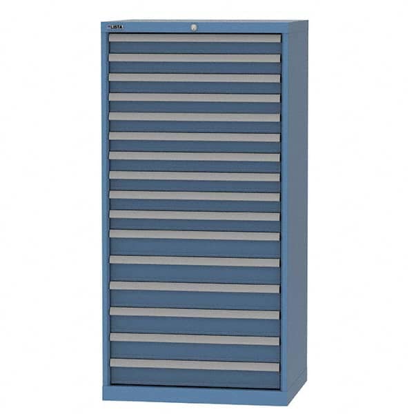 LISTA - 16 Drawer, 93 Compartment Bright Blue Steel Modular Storage Cabinet - Eagle Tool & Supply