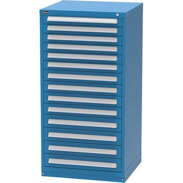 Vidmar - 14 Drawer, 344 Compartment Bright Blue Steel Modular Storage Cabinet - Eagle Tool & Supply