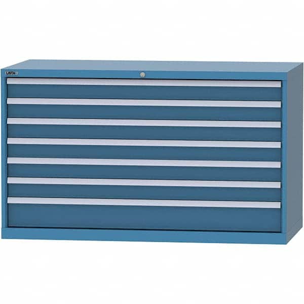LISTA - 7 Drawer, 84 Compartment Bright Blue Steel Modular Storage Cabinet - Eagle Tool & Supply