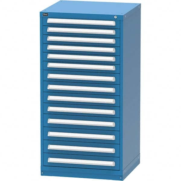 Vidmar - 14 Drawer, 124 Compartment Bright Blue Steel Modular Storage Cabinet - Eagle Tool & Supply