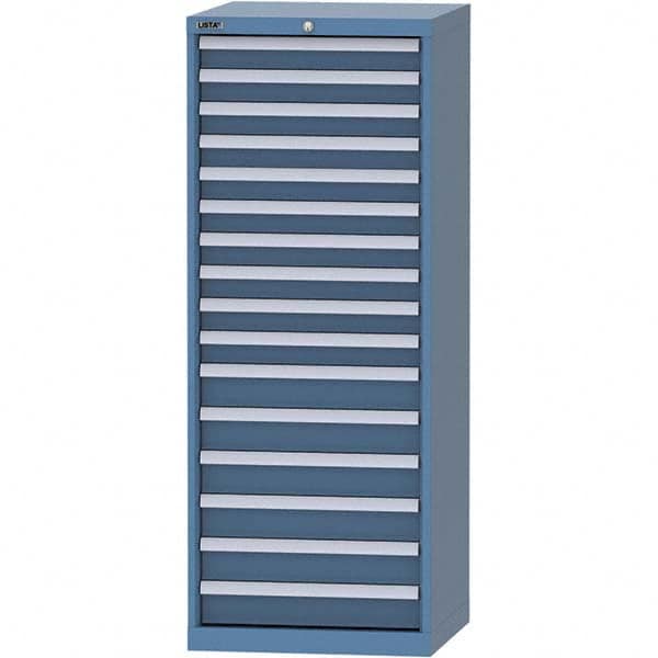 LISTA - 16 Drawer, 84 Compartment Bright Blue Steel Modular Storage Cabinet - Eagle Tool & Supply