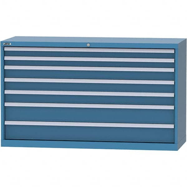 LISTA - 7 Drawer, 84 Compartment Bright Blue Steel Modular Storage Cabinet - Eagle Tool & Supply