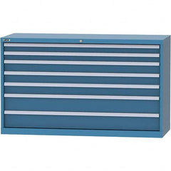 LISTA - 7 Drawer, 84 Compartment Bright Blue Steel Modular Storage Cabinet - Eagle Tool & Supply