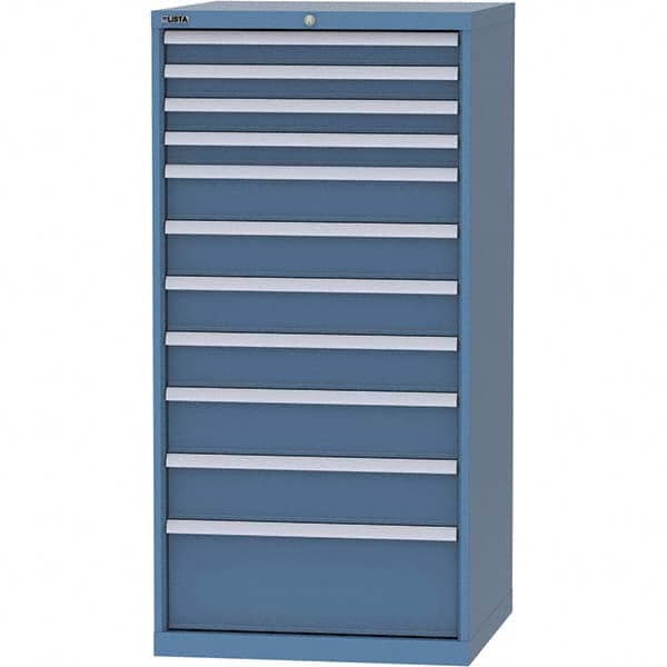 LISTA - 11 Drawer, 124 Compartment Bright Blue Steel Modular Storage Cabinet - Eagle Tool & Supply