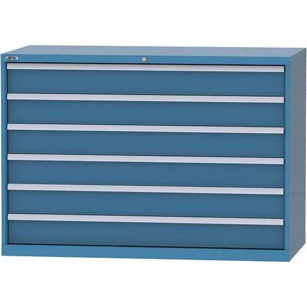 LISTA - 6 Drawer, 84 Compartment Bright Blue Steel Modular Storage Cabinet - Eagle Tool & Supply
